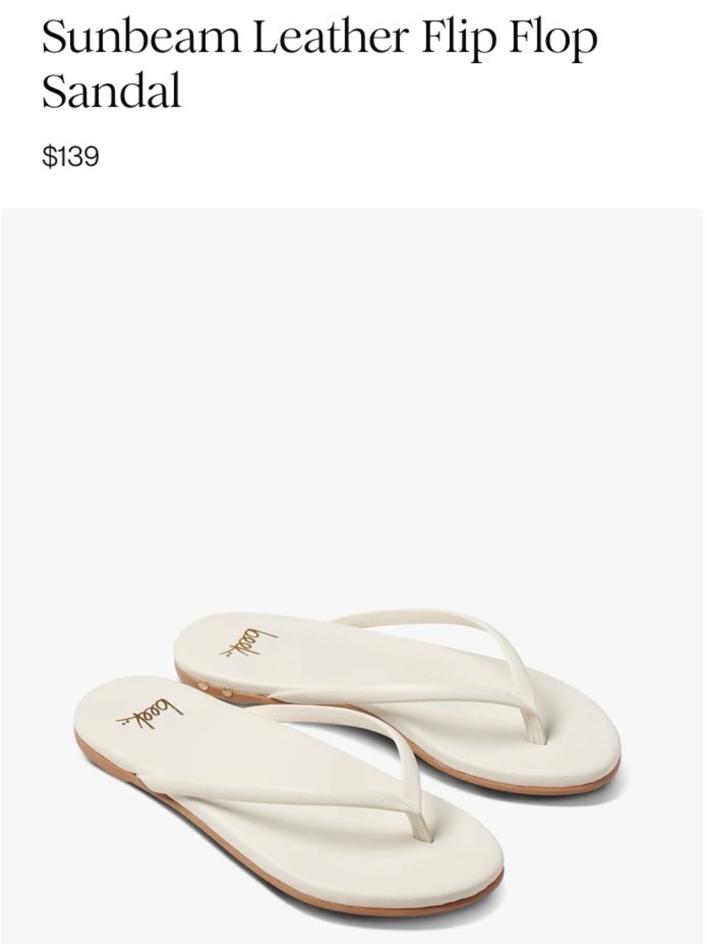 Sunbeam Cream Leather Flip Flop Sandals